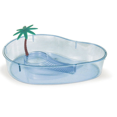 Lee's Aquarium & Pet Products Kidney Shape Turtle Lagoon with Plant Clear, 1ea/14 in.
