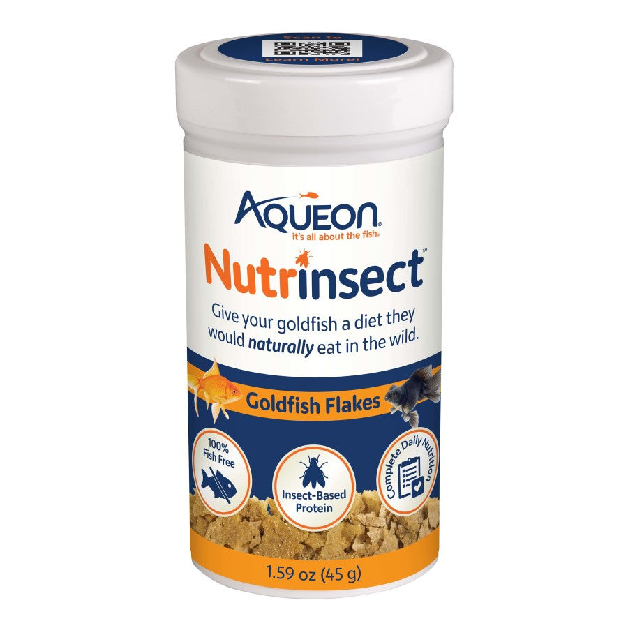 Aqueon Nutrinsect FishFree Fish Food Goldfish Flakes, 1ea/1.59 oz
