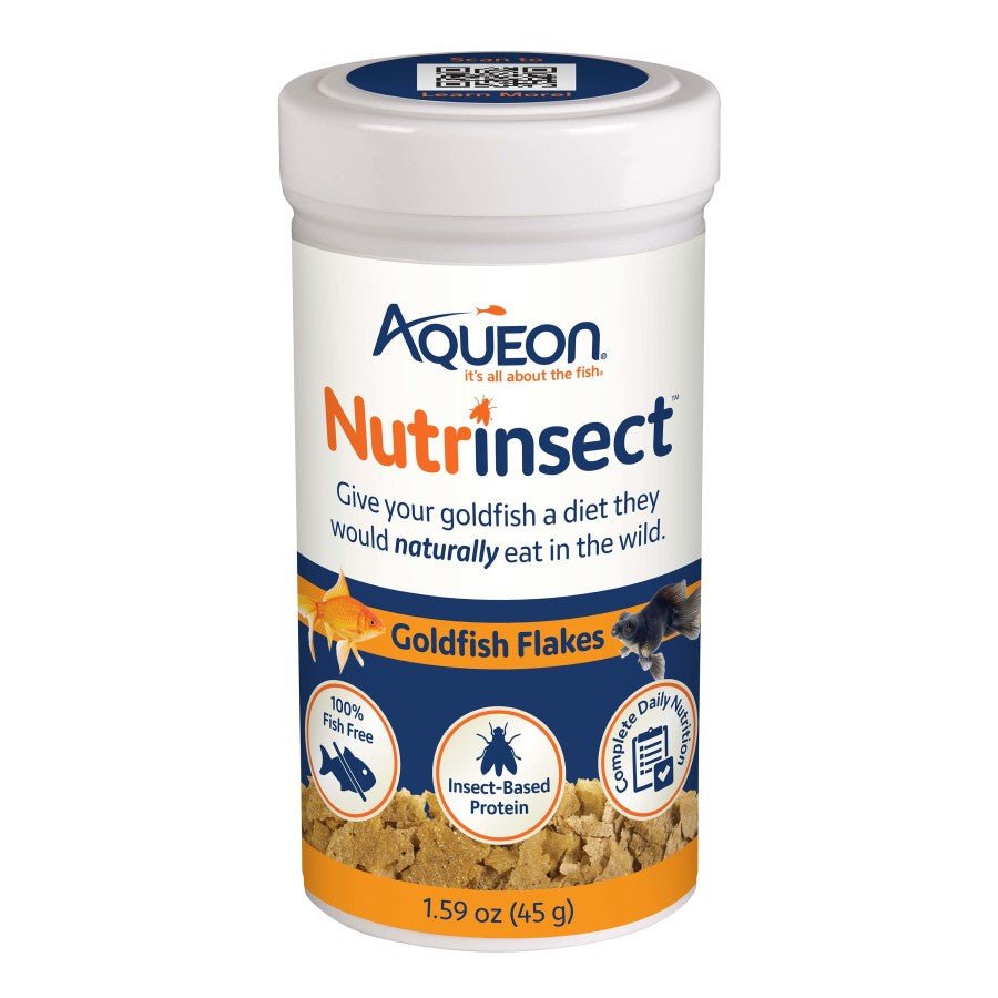 Aqueon Nutrinsect FishFree Fish Food Goldfish Flakes, 1.59 oz