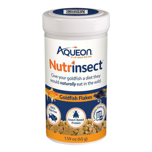 Aqueon Nutrinsect FishFree Fish Food Goldfish Flakes, 1ea/1.59 oz