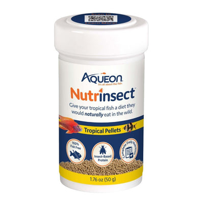Aqueon Nutrinsect FishFree Fish Food Tropical Pellets, 1.76 oz