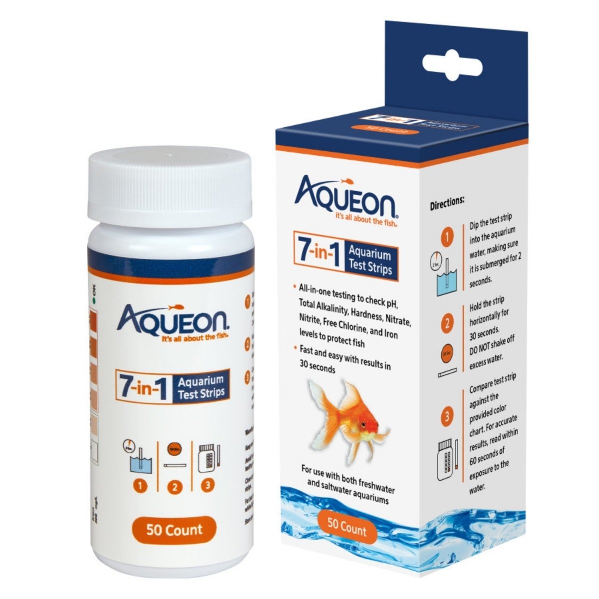 Aqueon 7in1 Aquarium Test Strips 1ea/50 ct - Pets Perfect