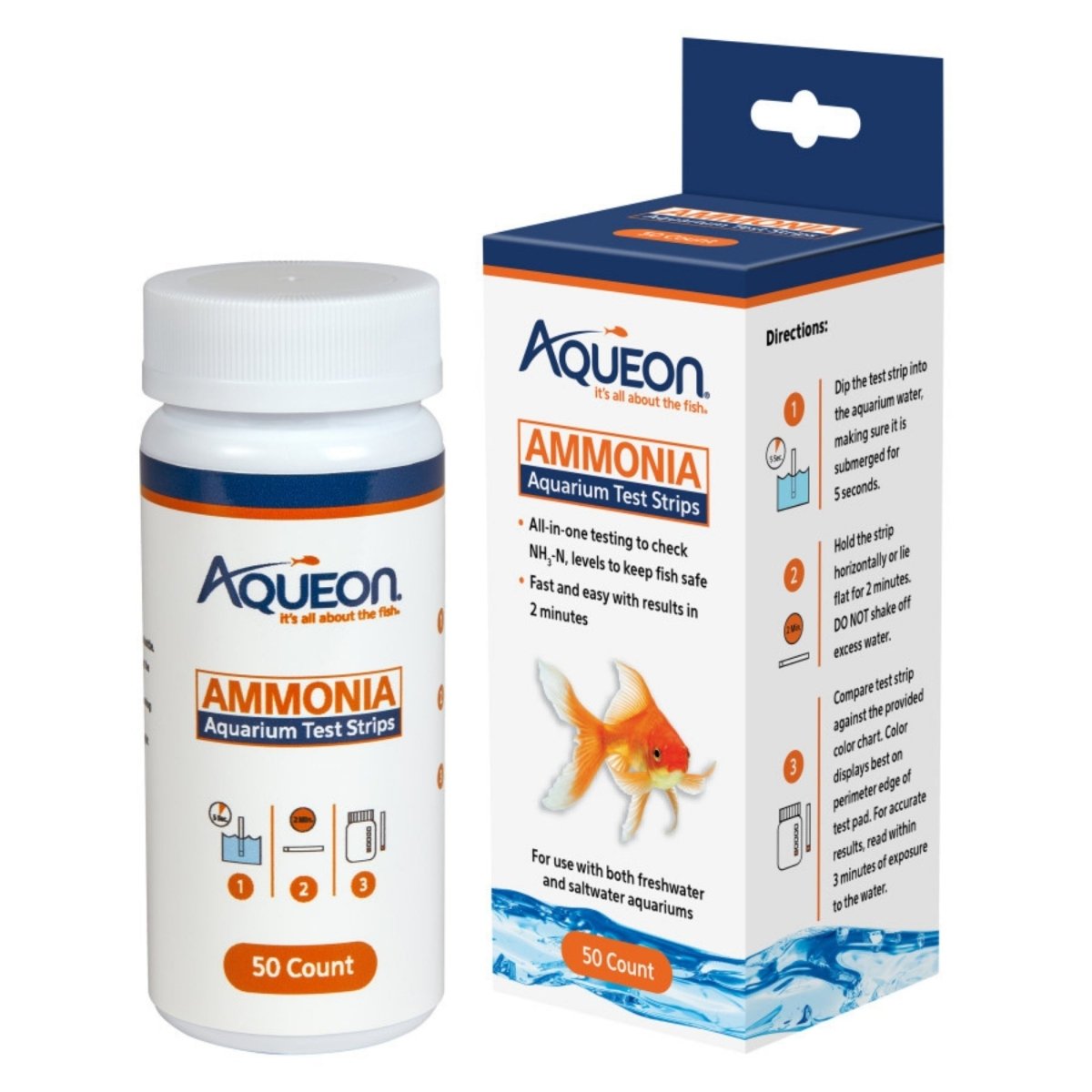 Aqueon Ammonia Aquarium Test Strips 1ea/50 ct - Pets Perfect