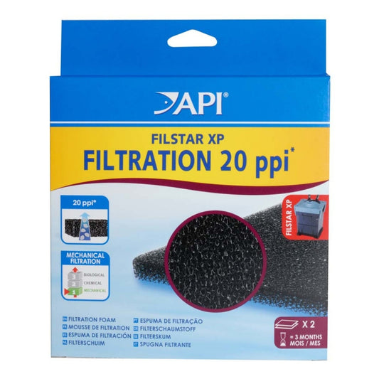 API Filstar Coarse Filtration Foam 20 PPI Black, 1ea/2 pk