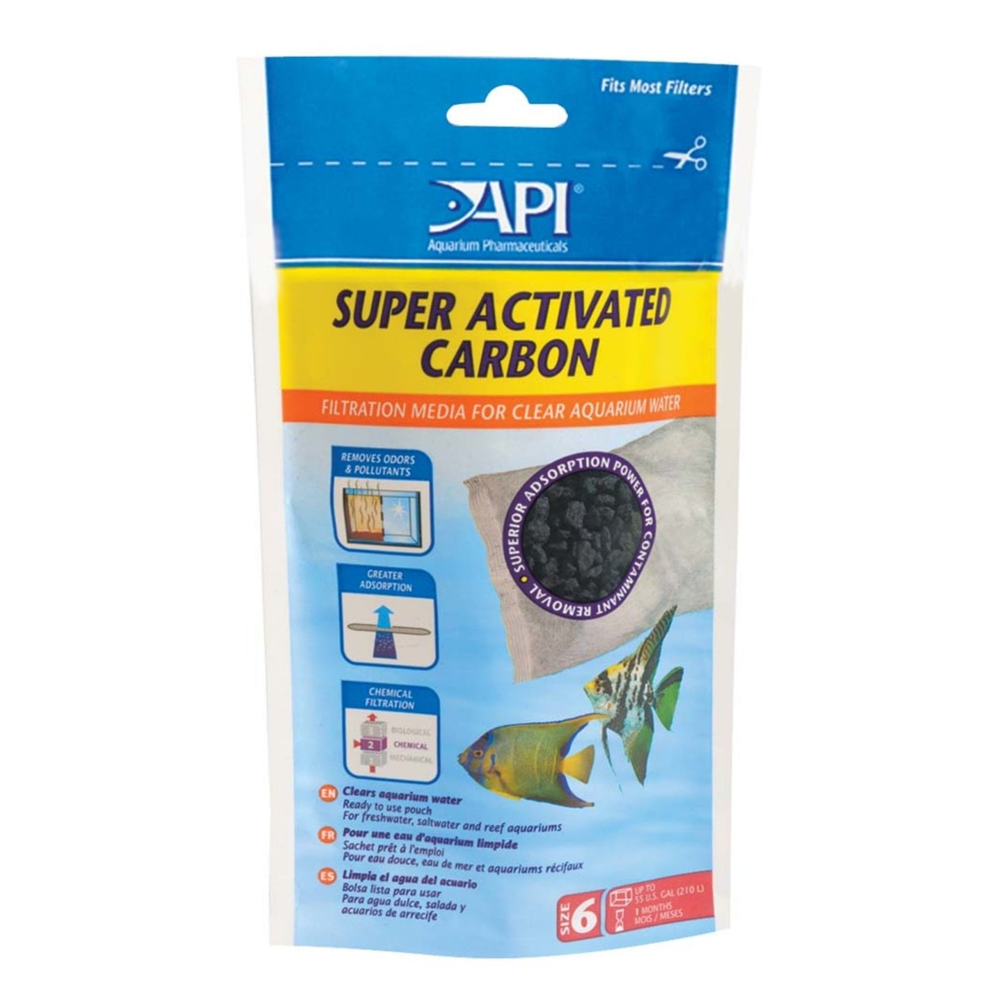 API Super Activated Carbon Filter Media 1ea/Size 6, 1 pk