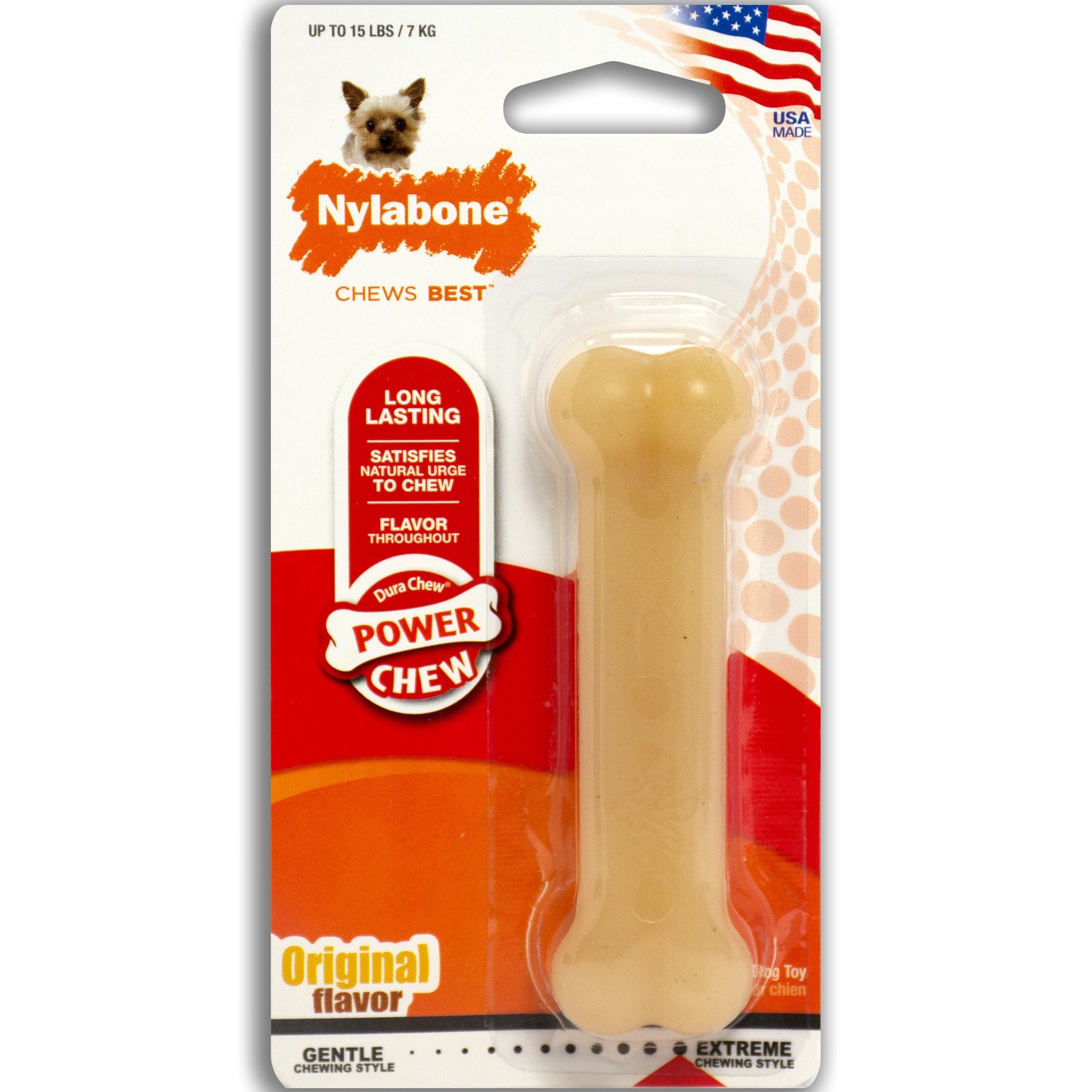 Nylabone Power Chew Dog Toy Original, X-Small/Petite up to, 15 lb 1 ct