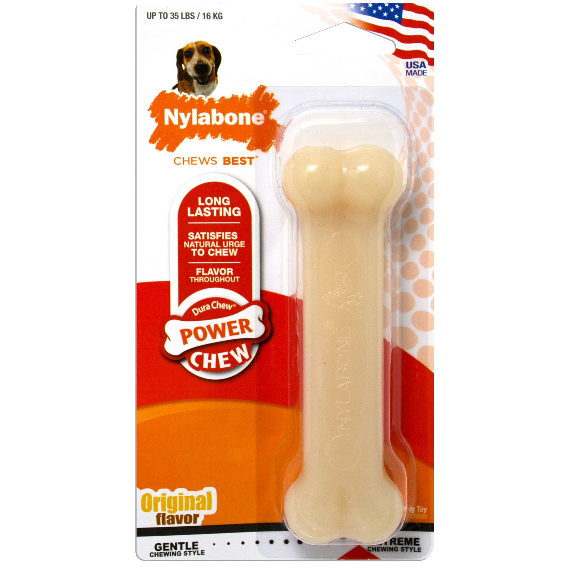 Nylabone Power Chew Dog Toy Original, Medium/Wolf up to, 35 lb 1 ct