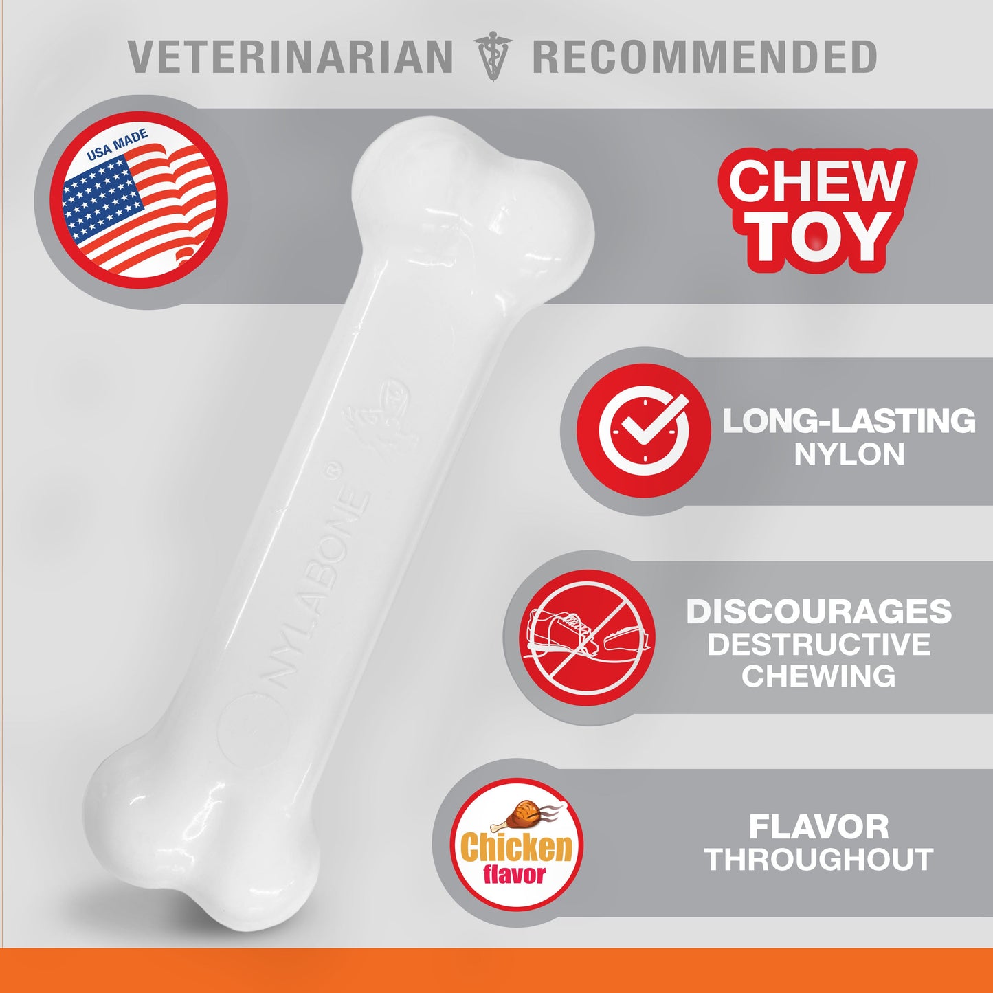 Nylabone Power Chew Dog Toy Chicken, Small/Regular up to 25 lb. 1 ct, view 2
