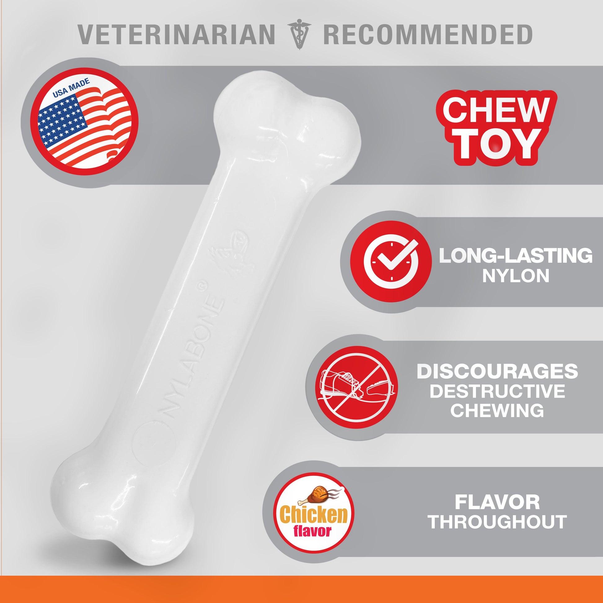 Nylabone Power Chew Dog Toy Chicken, Small/Regular up to 25 lb. 1 ct, view 2