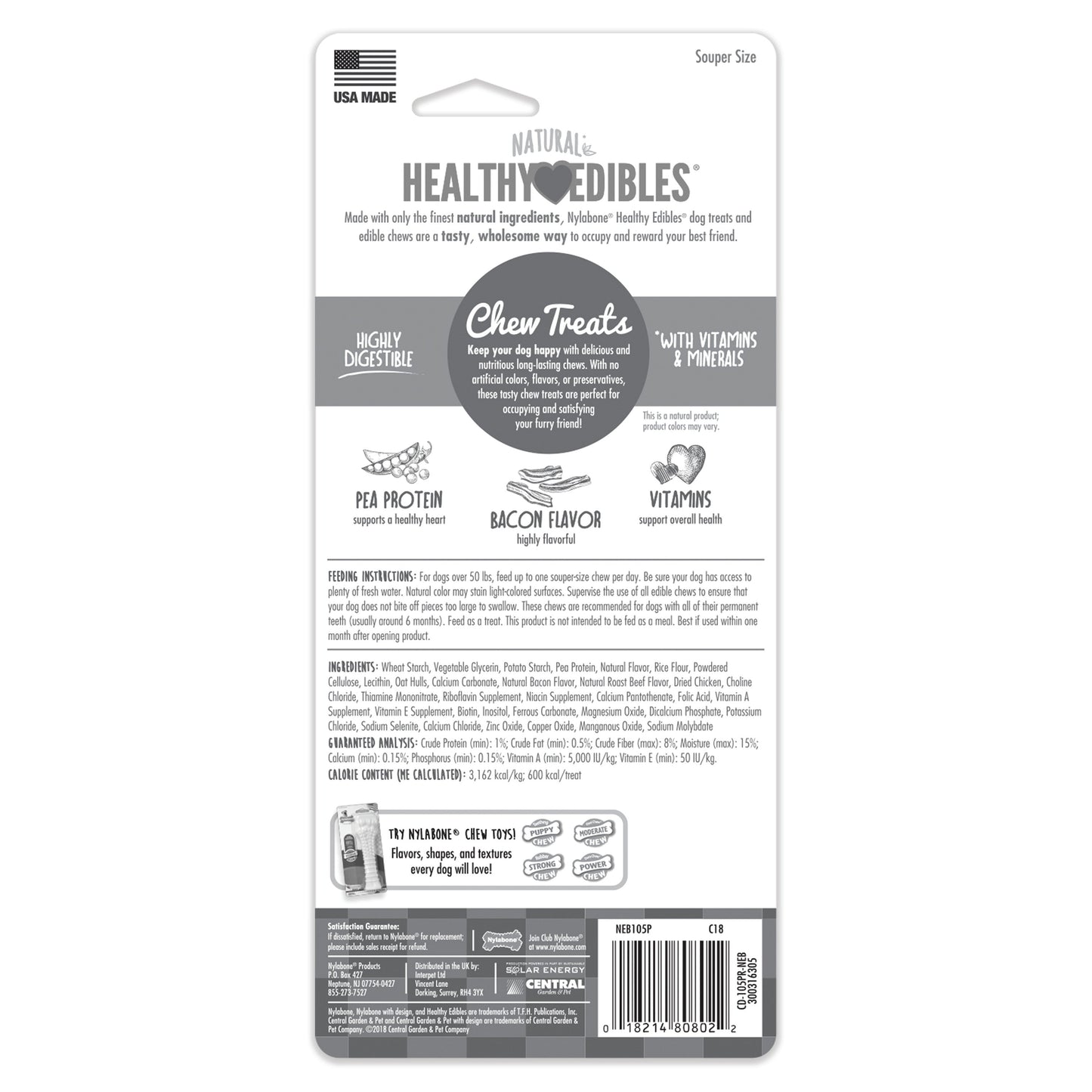Nylabone Healthy Edibles All-Natural Long Lasting Dog Chew Treats 1 ct, view 8