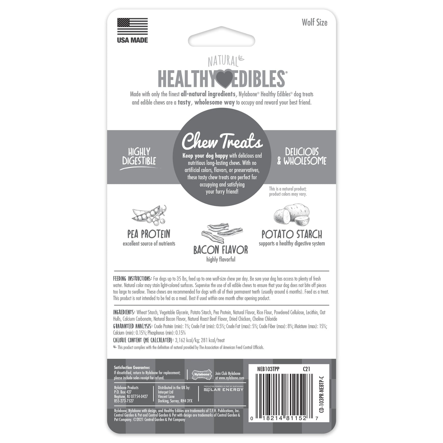 Nylabone Healthy Edibles All-Natural Long Lasting Dog Chew Treats, view 7