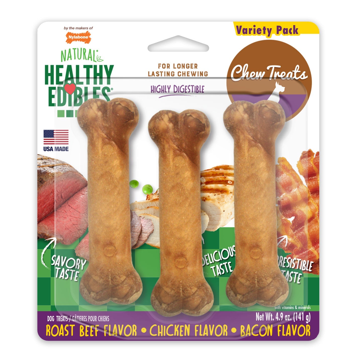 Nylabone Healthy Edibles All-Natural Long Lasting Dog Chew Treats