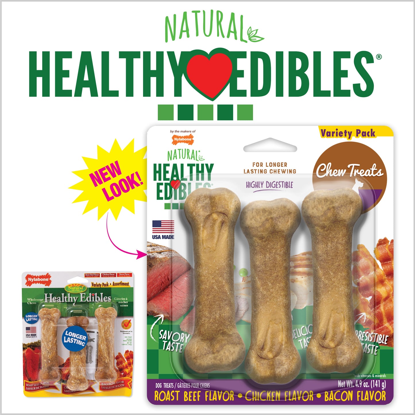 Nylabone Healthy Edibles All-Natural Long Lasting Dog Chew Treats, view 7