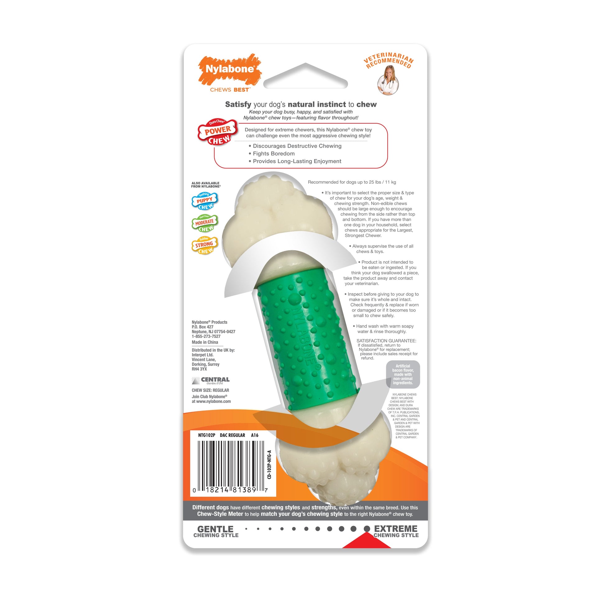 Nylabone Power Chew Double Action Durable Dog Toy Bacon Small/Regular, view 7