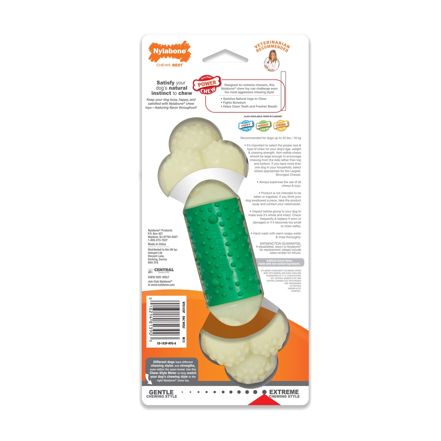 Nylabone Power Chew Double Action Durable Dog Toy Bacon, view 8