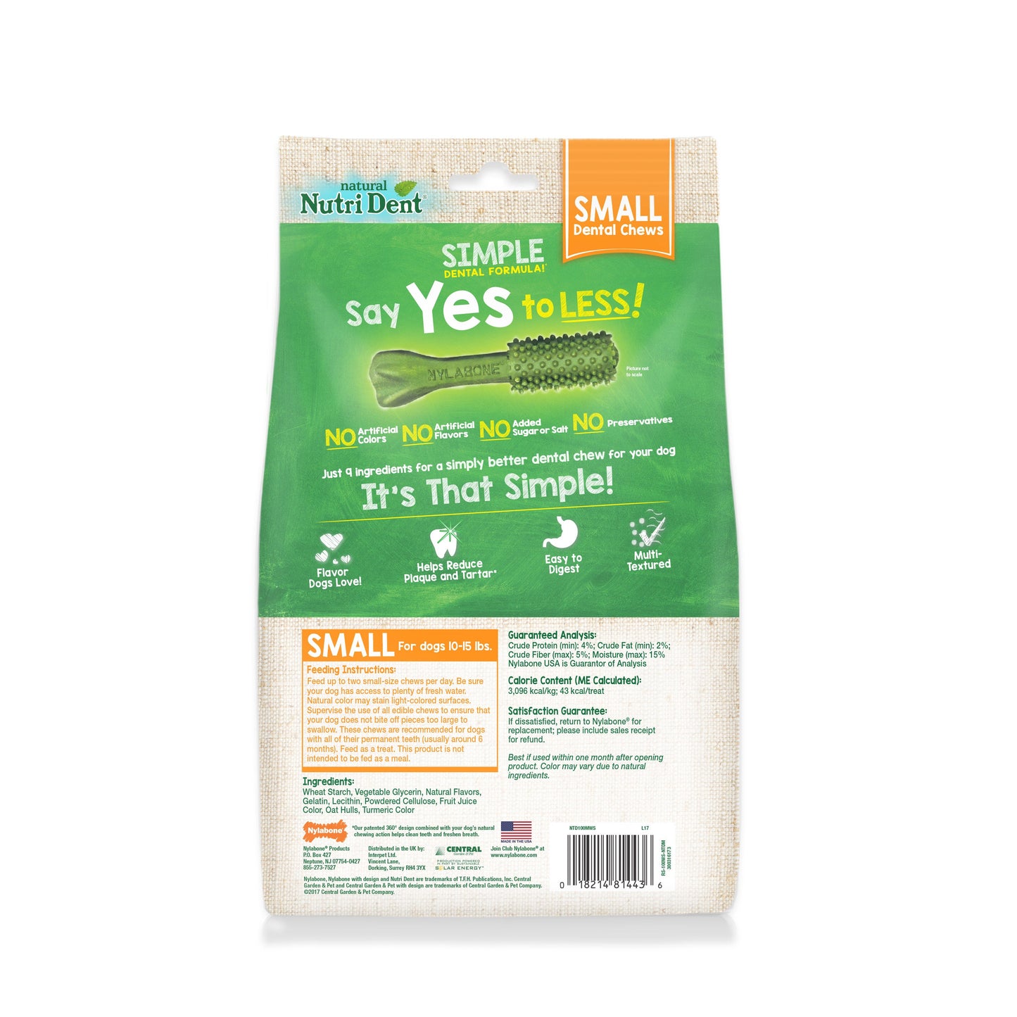 Nylabone Nutri Dent SIMPLE Natural Dental Fresh Breath Flavored Dog, view 2