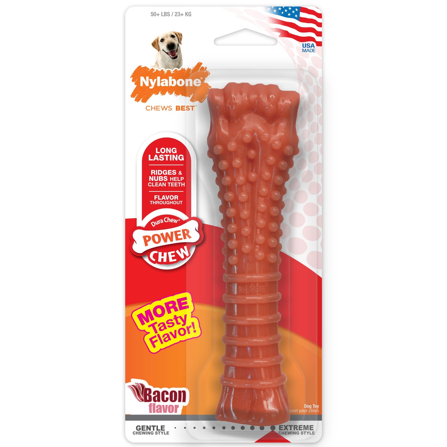 Nylabone Power Chew Dog Toy Bacon, X-Large/Souper, 50 lb 1 ct