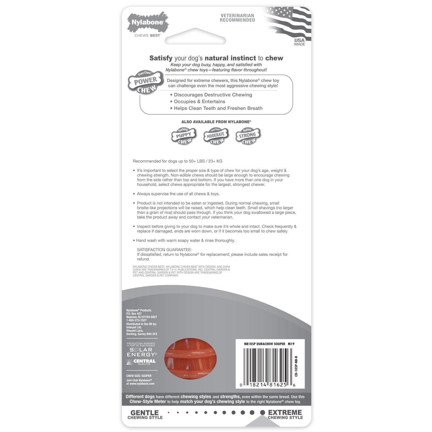 Nylabone Power Chew Dog Toy Bacon, X-Large/Souper, 50 lb 1 ct, view 8