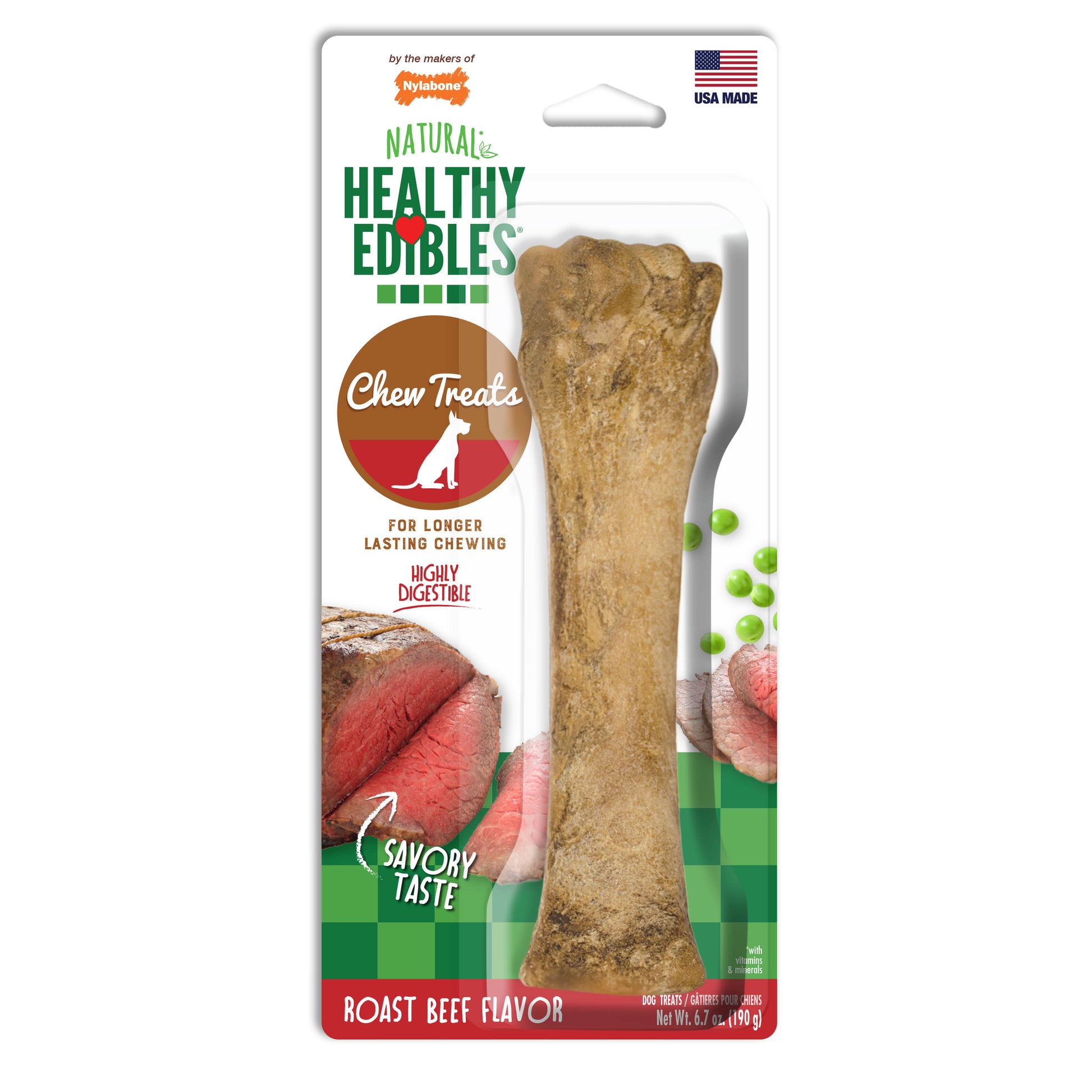 Nylabone Healthy Edibles All-Natural Long Lasting Dog Chew Treats 1 ct