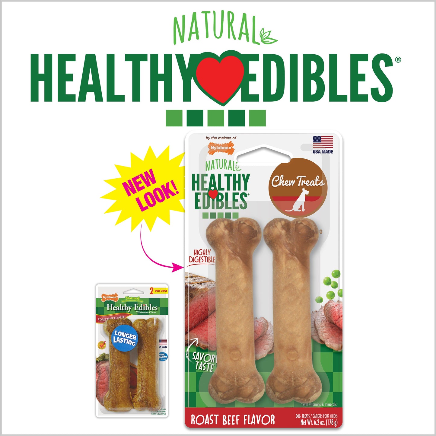 Nylabone Healthy Edibles All-Natural Long Lasting Dog Chew Treats 2 ct, view 7