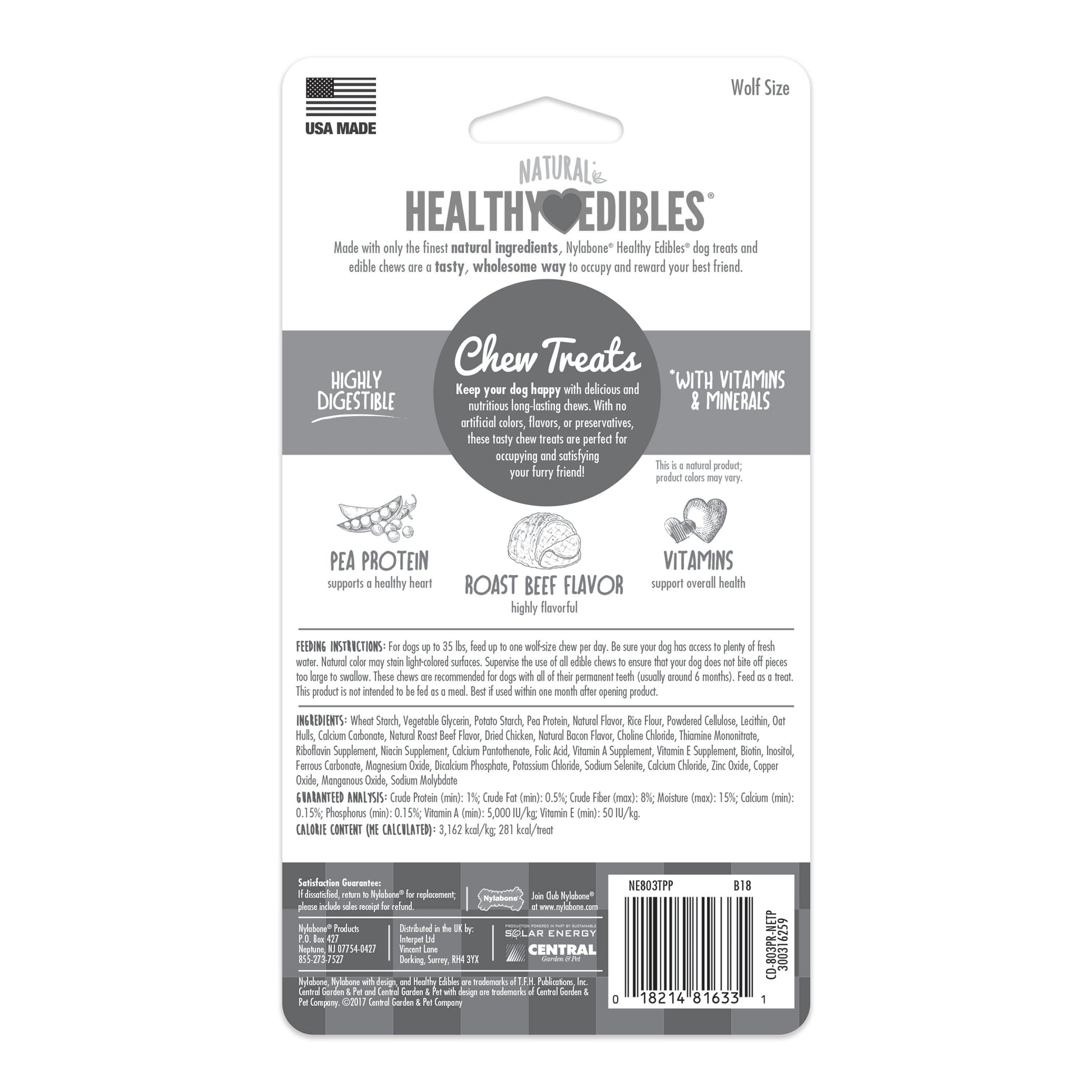 Nylabone Healthy Edibles All-Natural Long Lasting Dog Chew Treats 2 ct, view 8