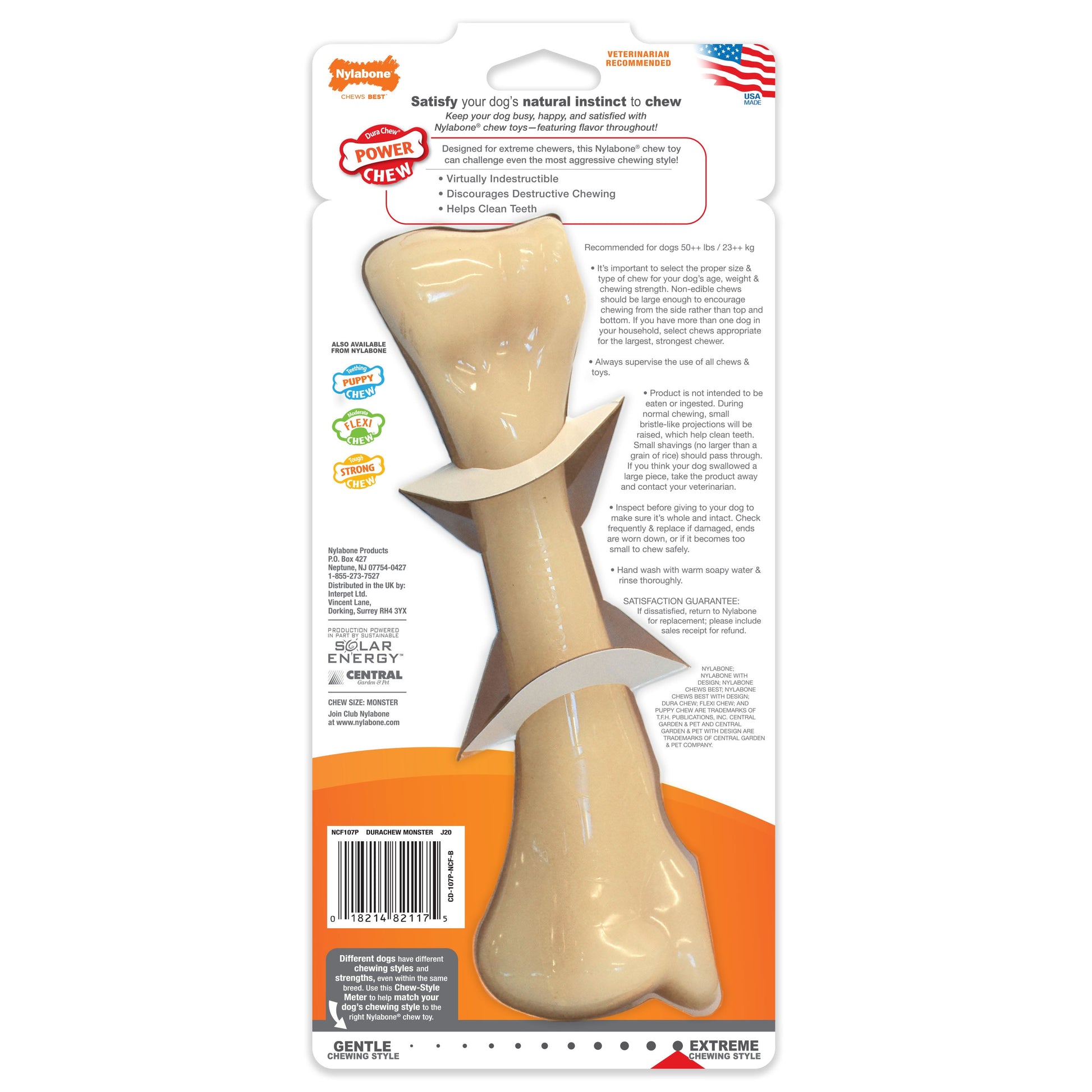 Nylabone Power Chew Monster Bone Big Dog Chew Toy Chicken, view 7