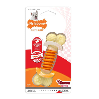 Nylabone PRO Action Dental Power Chew Durable Dog Toy Bacon Small/Regular, up to 25 lb - Pets Perfect