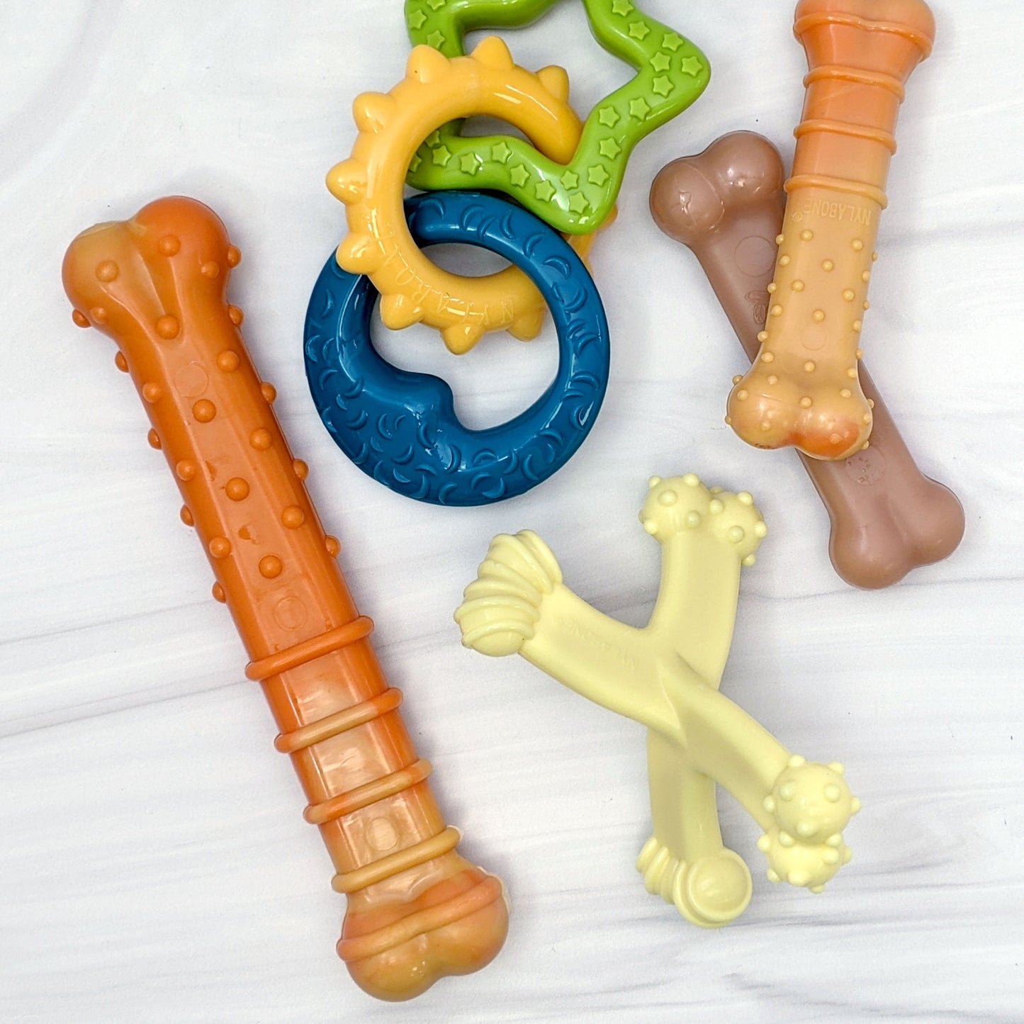 Nylabone Puppy Power Dog Chew Puppy Teething Rings Bacon, view 3