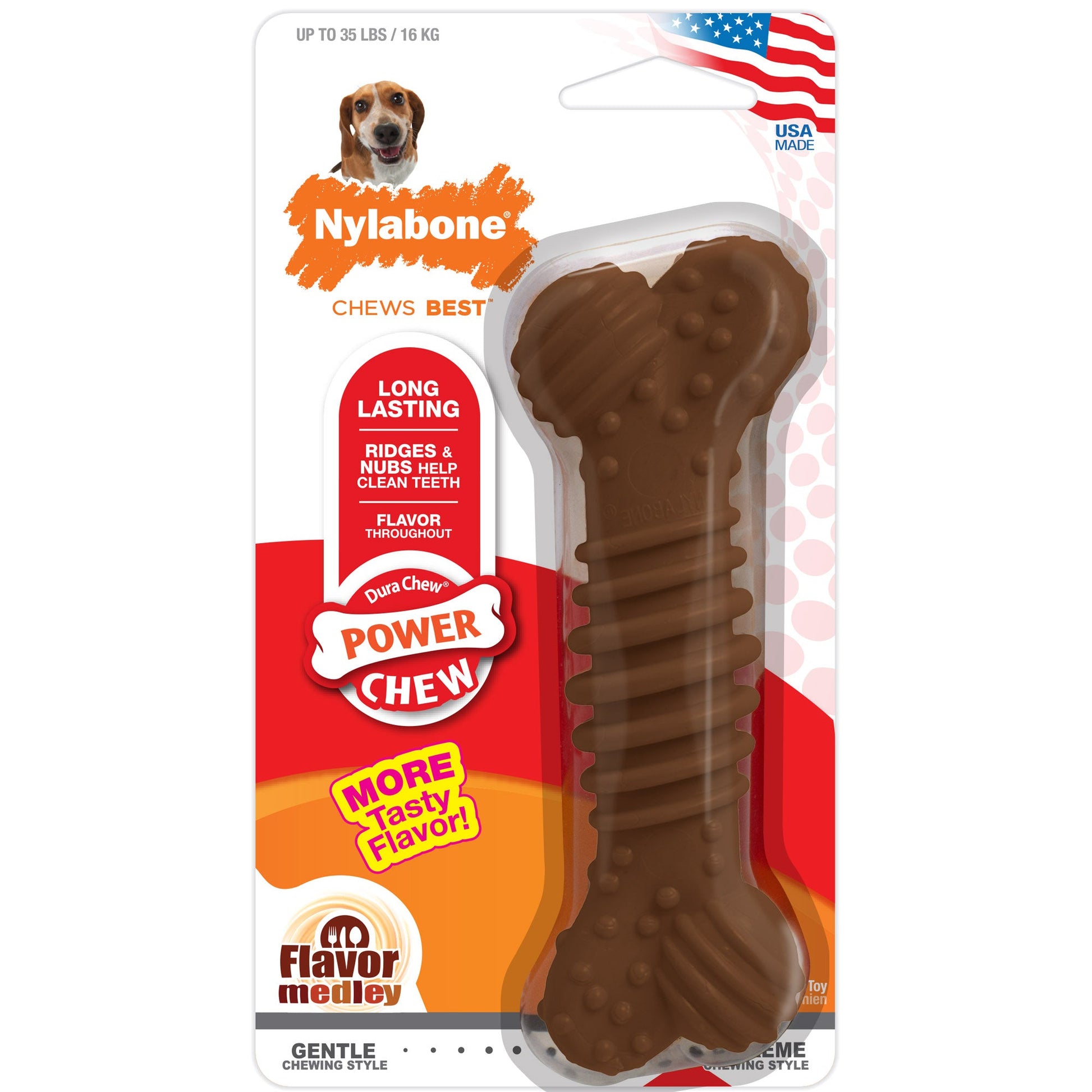 Nylabone Flavor Frenzy Power Chew Durable Dog Chew Toy Flavor Medley