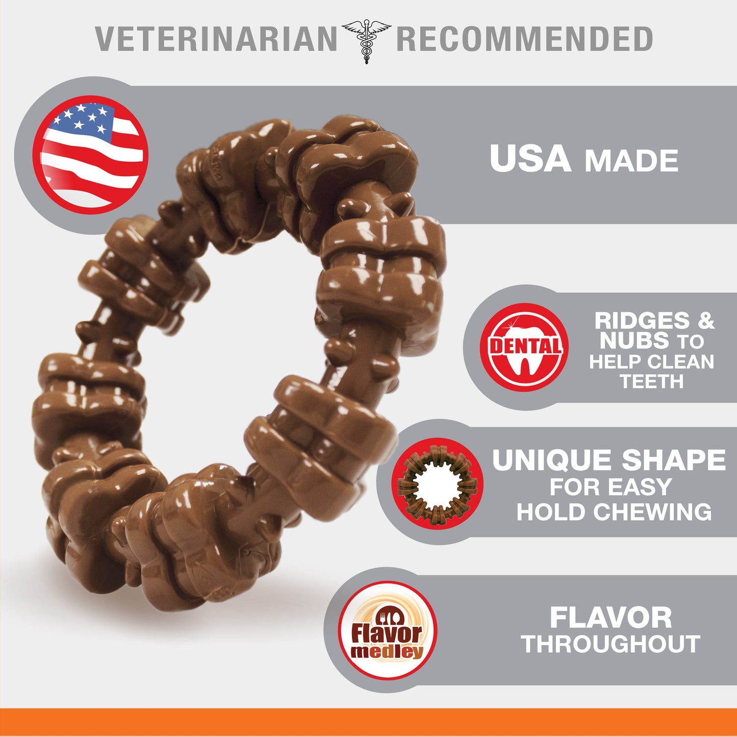 Nylabone Power Chew Textured Dog Ring Dog Toy Flavor Medley, view 2