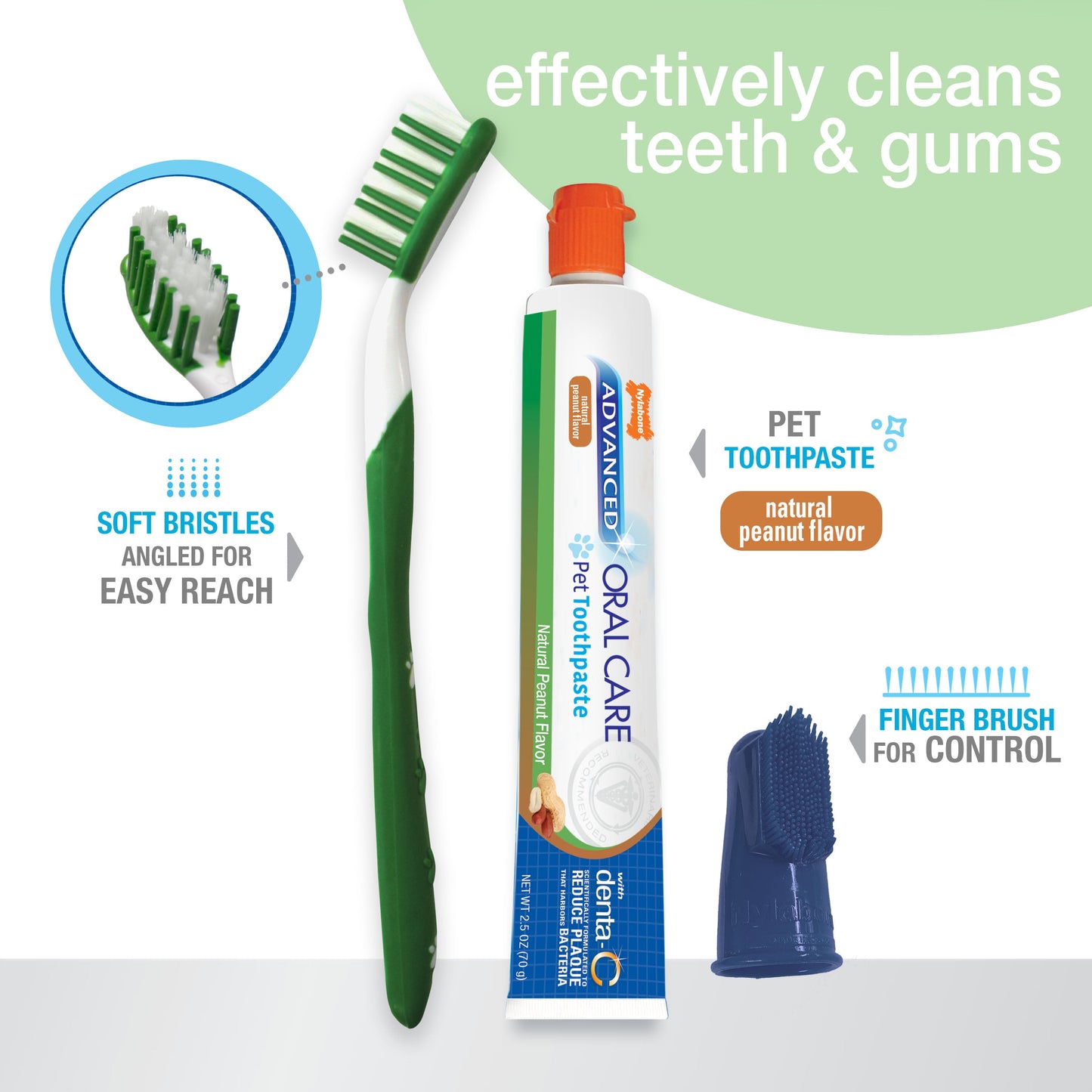 Nylabone Advanced Oral Care Natural Dog Dental Kit Peanut Butter, 3 ct, view 2
