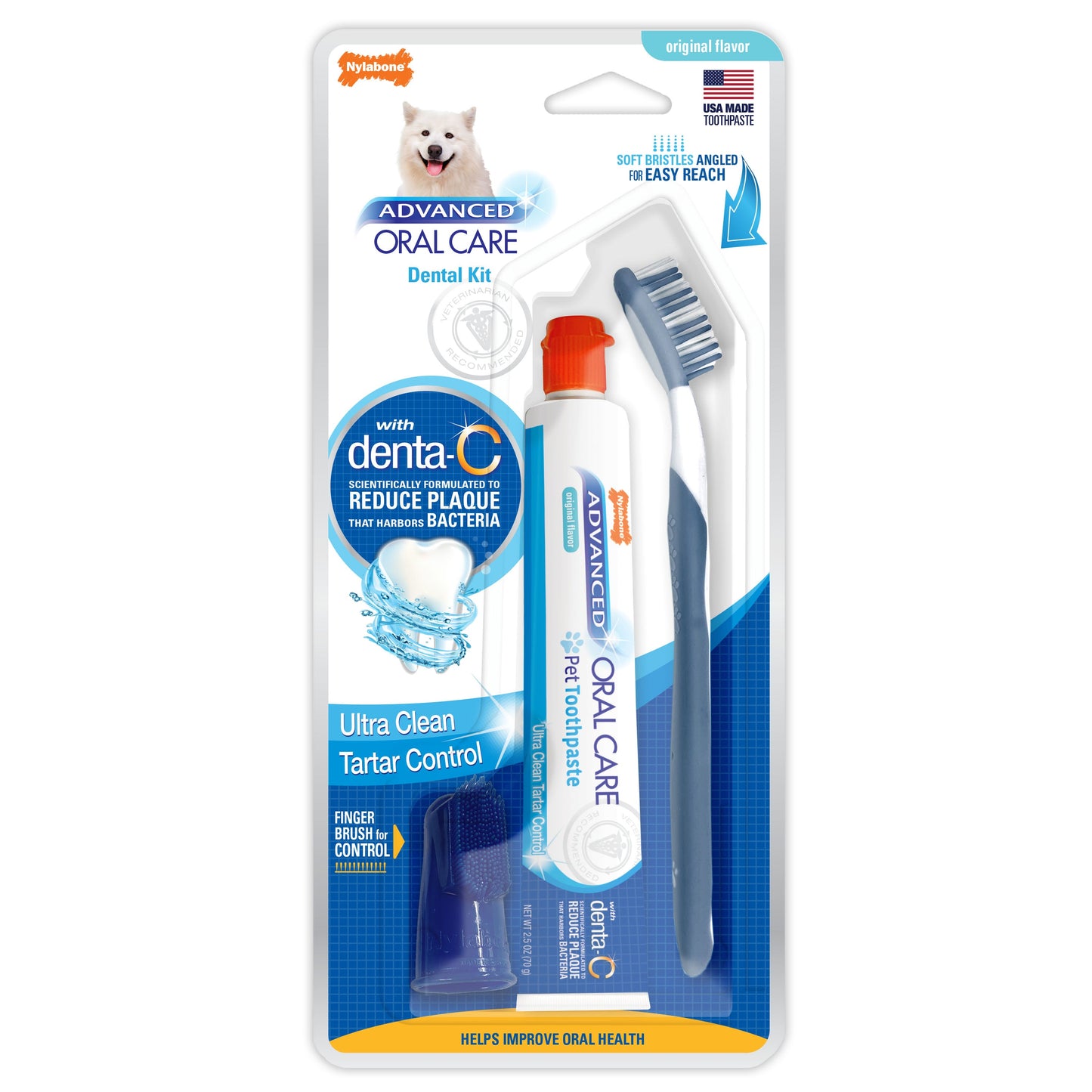 Nylabone Advanced Oral Care Dog Dental Kit Original, 2.5 oz, 3 ct