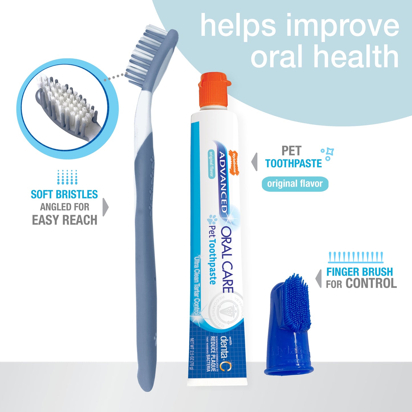 Nylabone Advanced Oral Care Dog Dental Kit Original, 2.5 oz, 3 ct, view 3