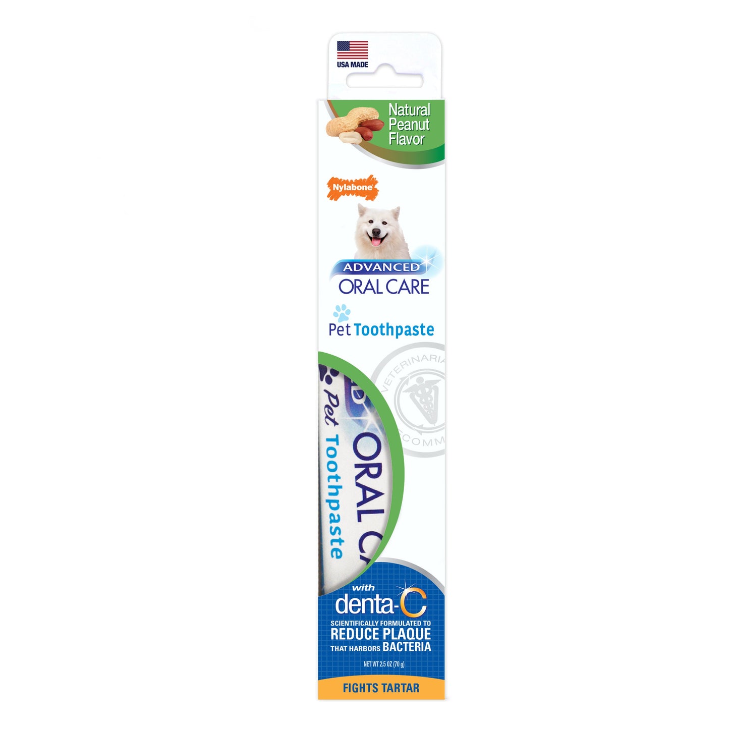 Nylabone Advanced Oral Care Natural Toothpaste Peanut Flavor, 2.5 oz
