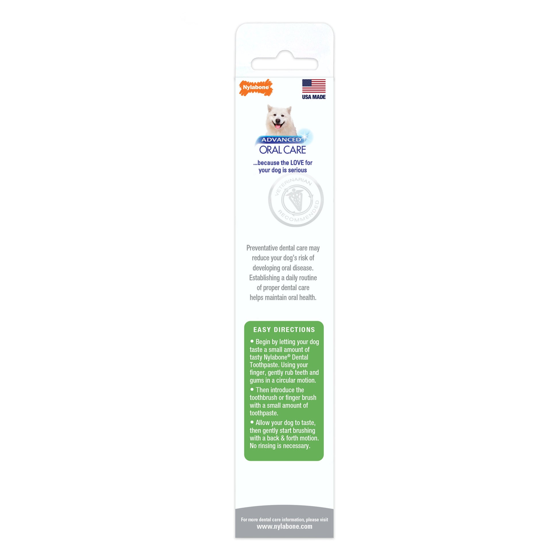 Nylabone Advanced Oral Care Natural Toothpaste Peanut Flavor, 2.5 oz, view 2