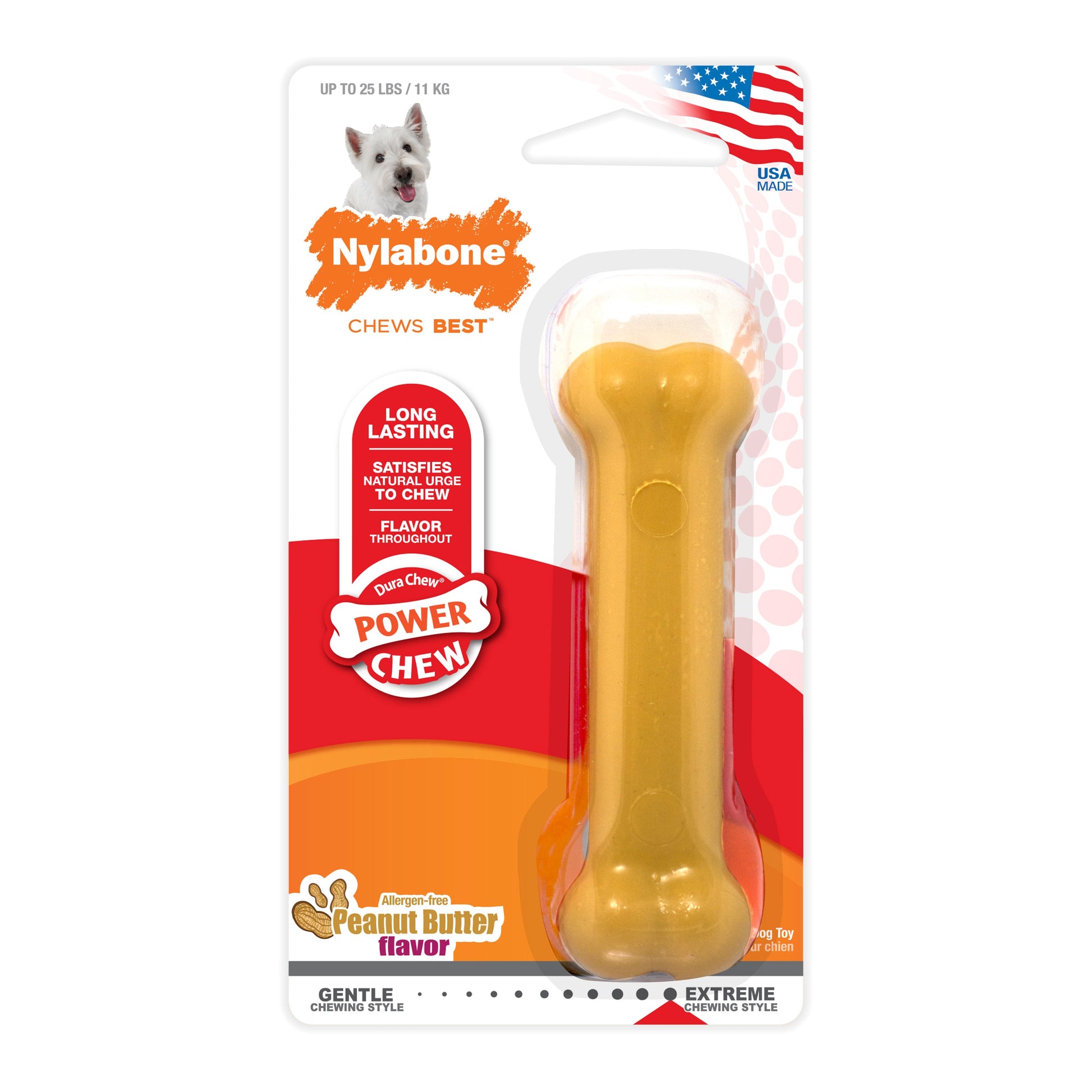 Nylabone Power Chew Dog Toy Peanut Butter