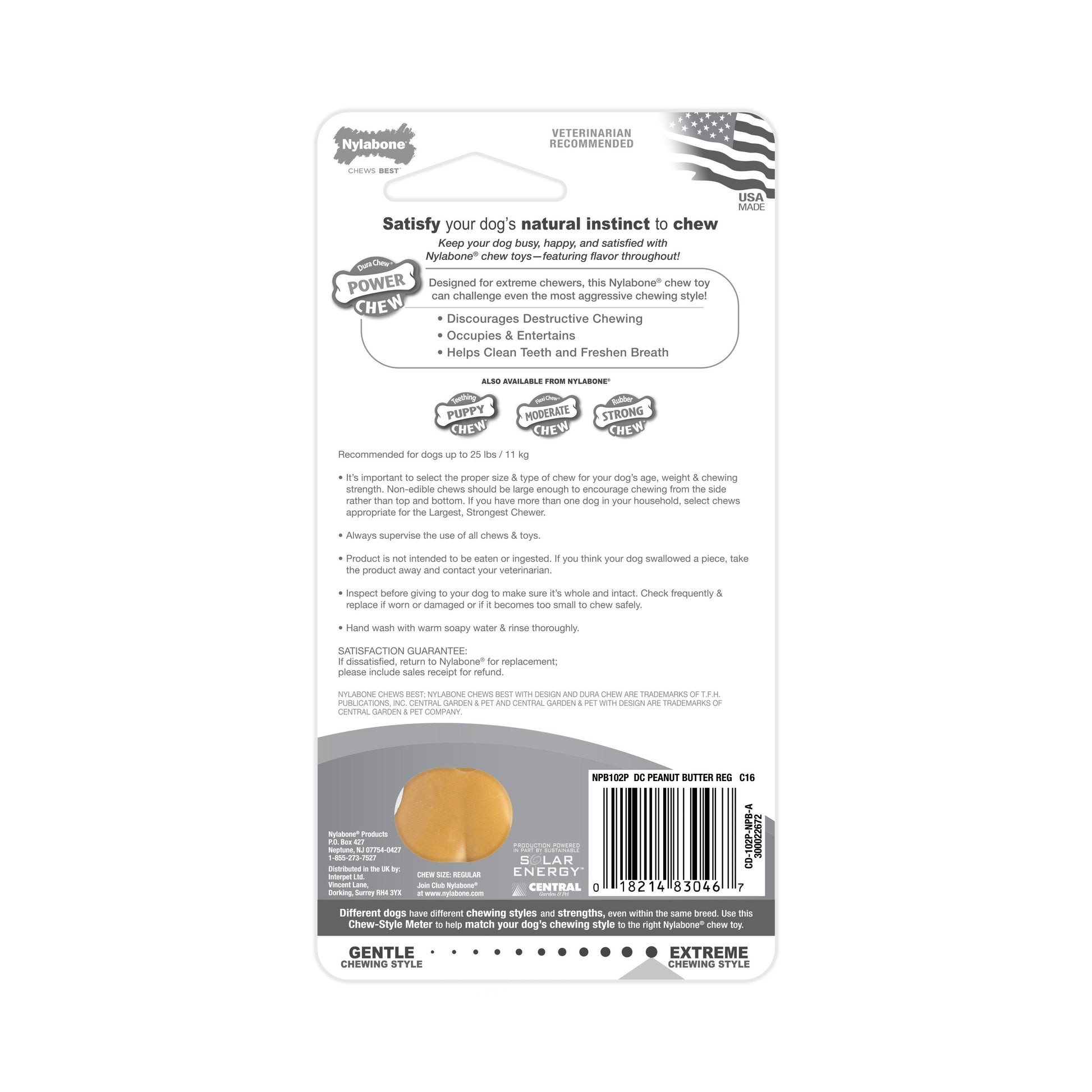 Nylabone Power Chew Dog Toy Peanut Butter, view 7