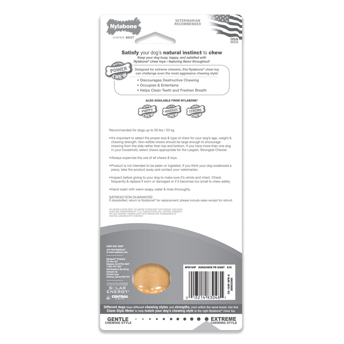 Nylabone Power Chew Dog Toy Peanut Butter, Large/Giant up to, view 7
