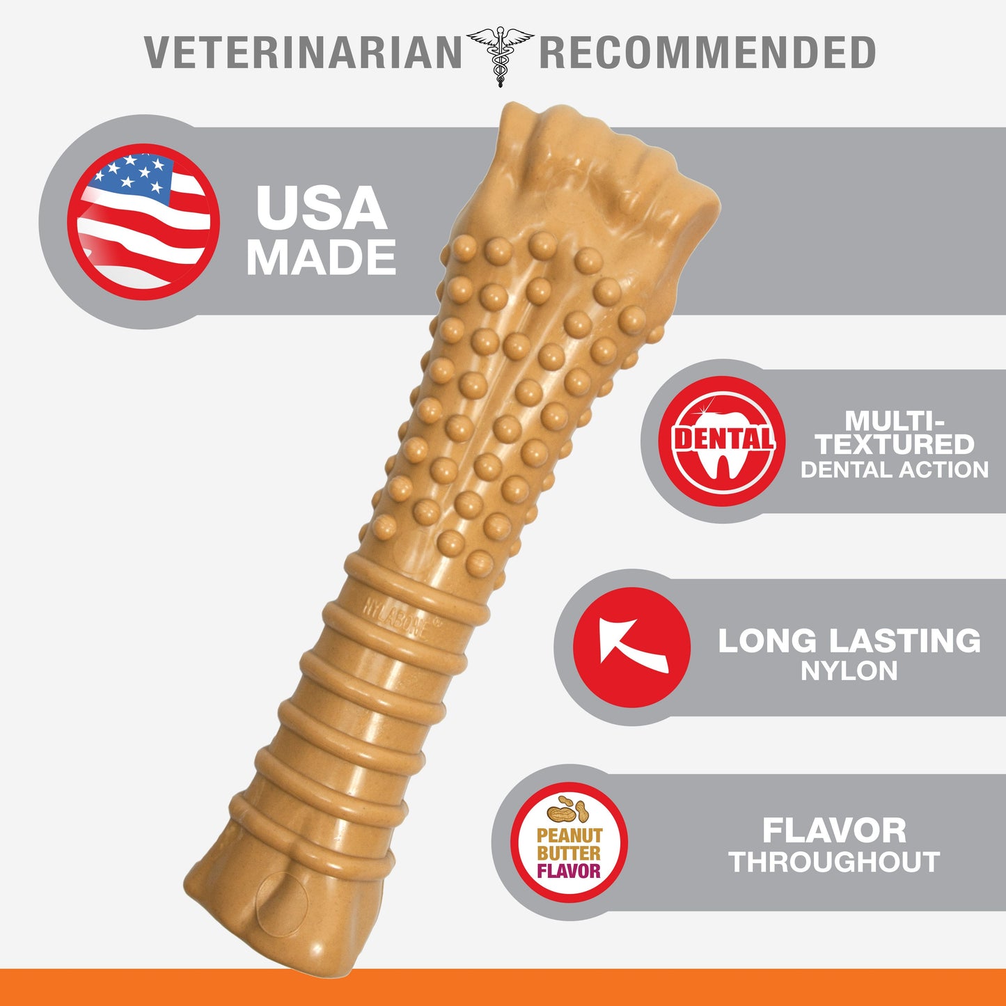 Nylabone Power Chew Dog Toy Peanut Butter, X-Large/Souper 50 lb. 1 ct, view 2