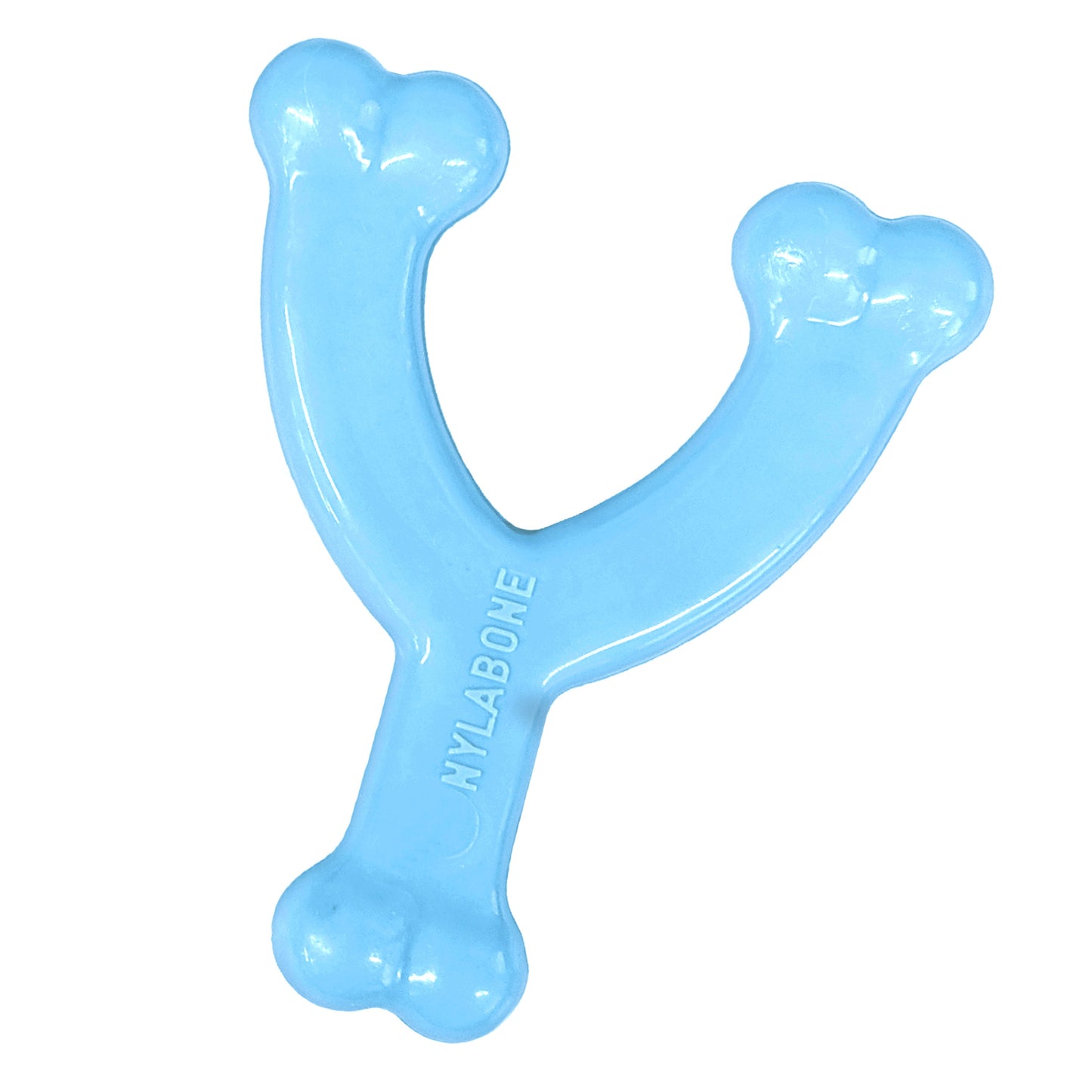 Nylabone Puppy Chew Dog Toy Wishbone Chicken, Blue, 15 lb 1 ct, view 9