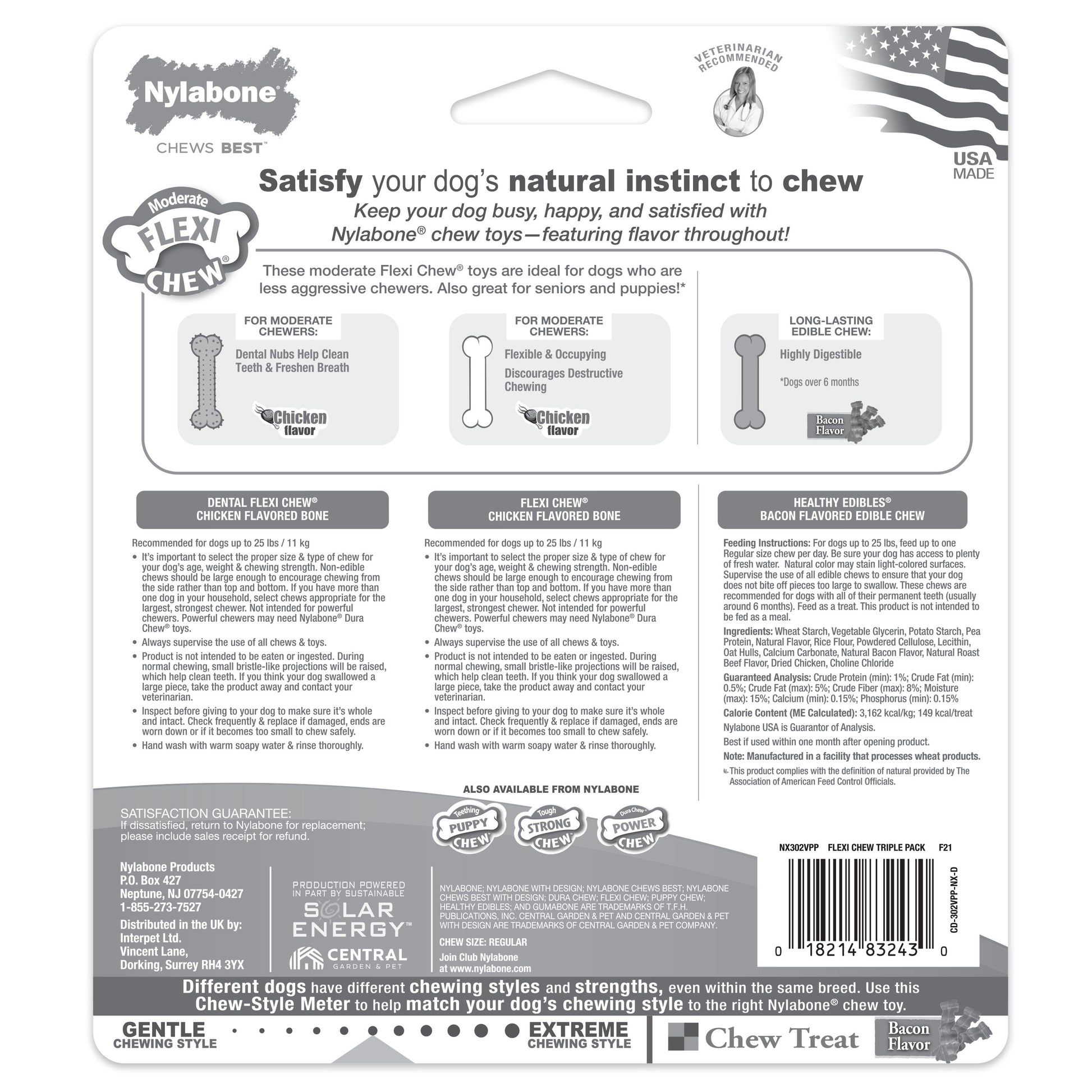Nylabone Healthy Edibles and Flexi Dog Chew Value Pack Chicken Bacon, view 9
