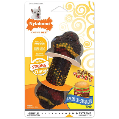 Nylabone Flavor Frenzy Strong Chew Dog Toy Bacon Cheeseburger, Small/Regular up to 25 lb. 1 ct - Pets Perfect