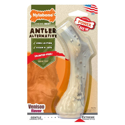 Nylabone Power Chew Antler Dog Chew Alternative Venison, Medium/Wolf up to 35 lb 1 ct - Pets Perfect