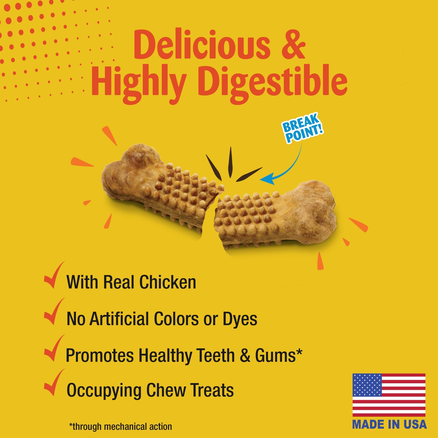 Nylabone Natural Nubz Chicken Dog Treats Chicken, Large 30 lb. 2 ct, view 2