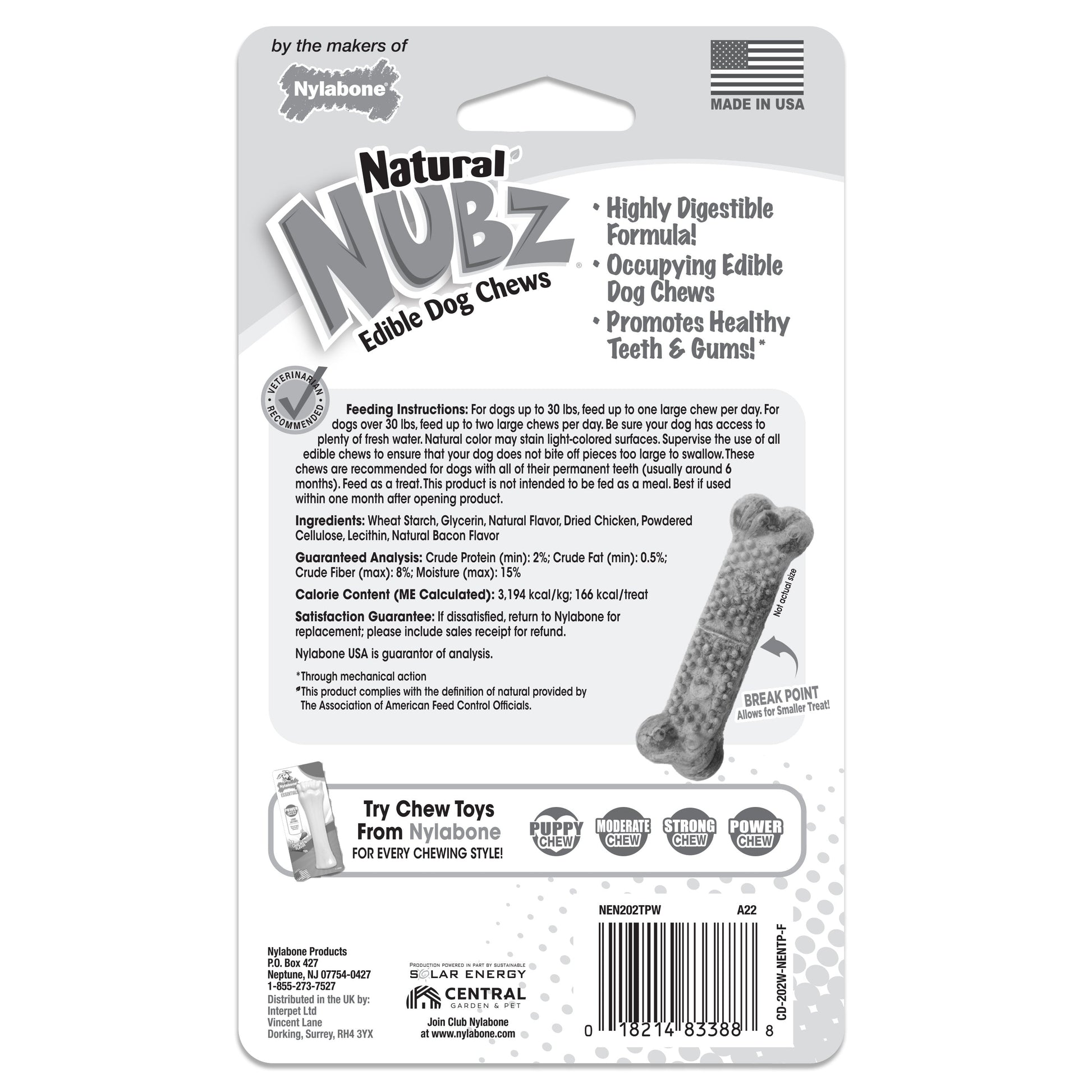 Nylabone Natural Nubz Chicken Dog Treats Chicken, Large 30 lb. 2 ct, view 9