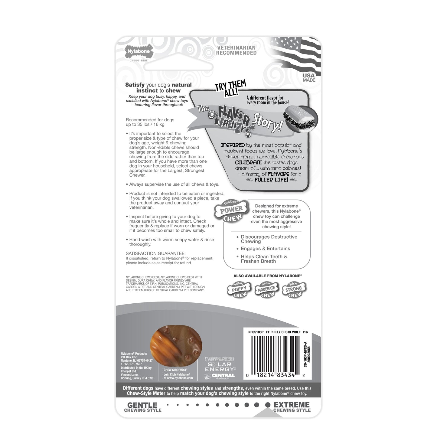 Nylabone Flavor Frenzy Power Chew Durable Dog Chew Toy Philly, view 8
