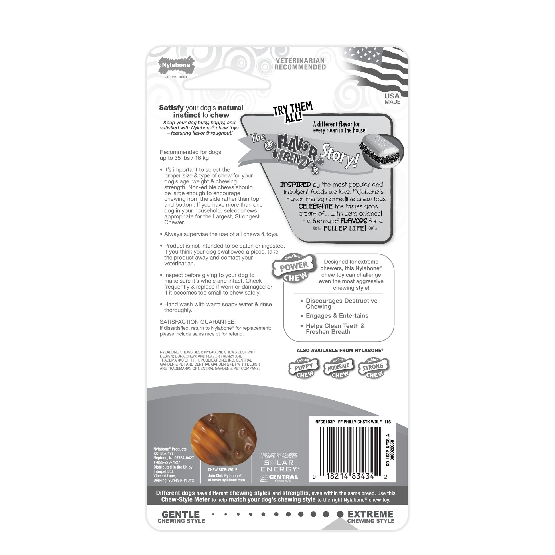 Nylabone Flavor Frenzy Power Chew Durable Dog Chew Toy Philly, view 8