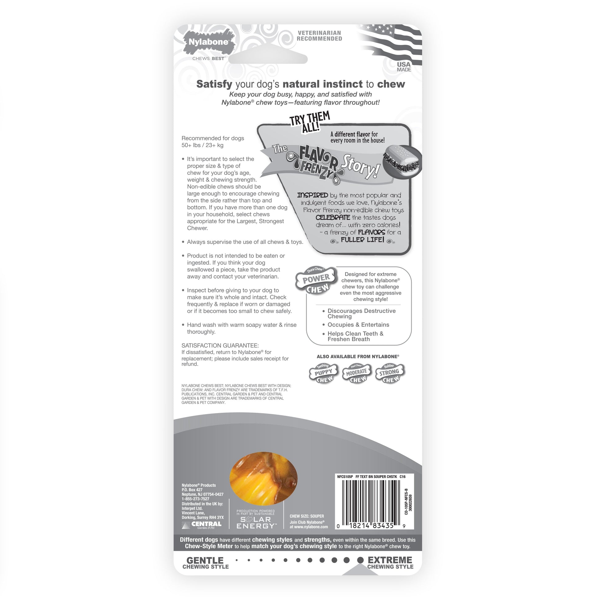 Nylabone Flavor Frenzy Power Chew Durable Dog Chew Toy Philly, view 8
