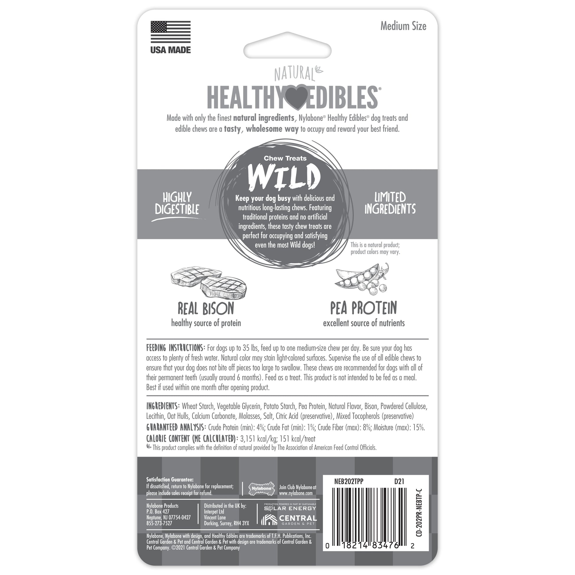 Nylabone Healthy Edibles WILD All-Natural Long Lasting Dog Chew Treats, view 7