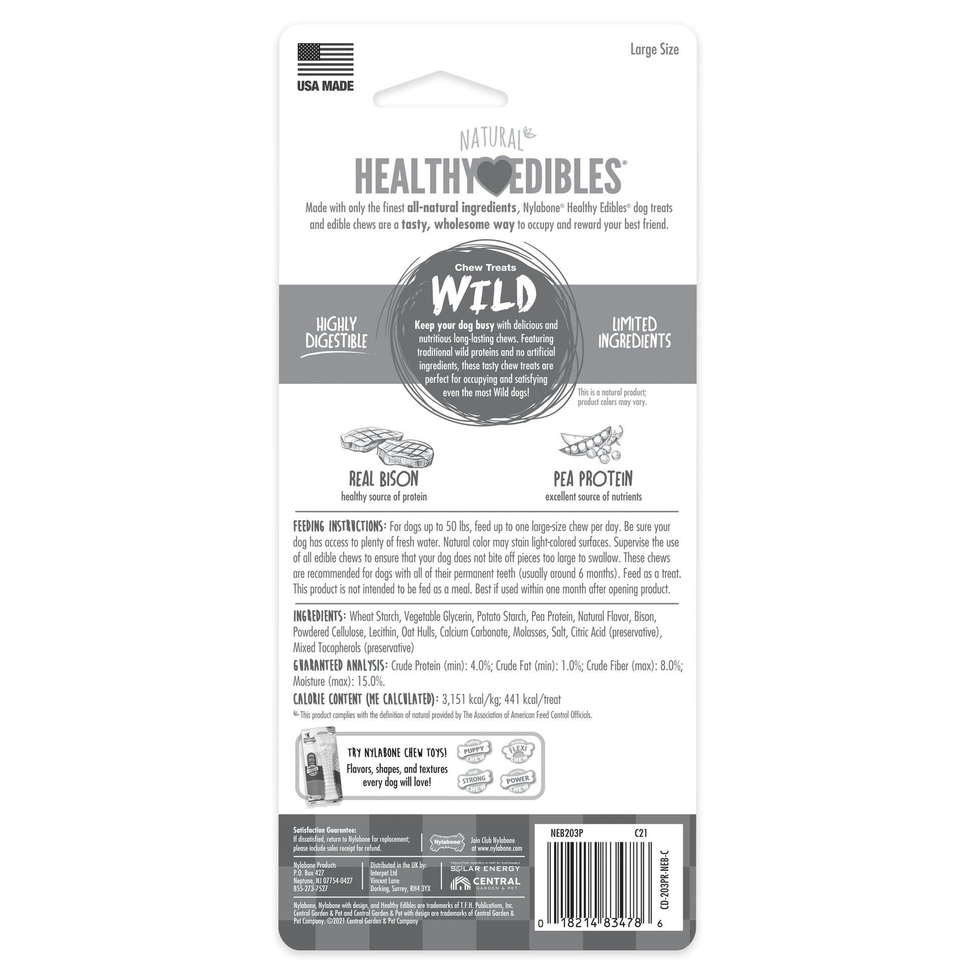Nylabone Healthy Edibles WILD All-Natural Long Lasting Dog Chew Treats, view 8